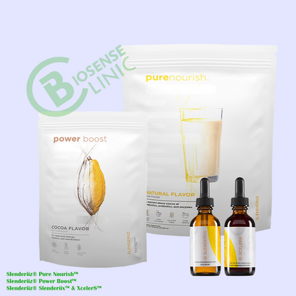 Slenderiiz Healthy Slim Set Combo 2 - Slenderiiz® Slenderiix™ & Xceler8™ - Slenderiiz® Pure Nourish™ - Slenderiiz® Power Boost™ - Shop at Biosense-Ariix.com - BiosenseClinic