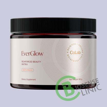 EverGlow marine collagen beauty supplement powder jar for radiant skin, stronger hair and healthy nails | BiosenseAriix